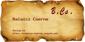 Balaicz Cserne névjegykártya